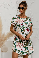 Round Neck Flower Print Dress