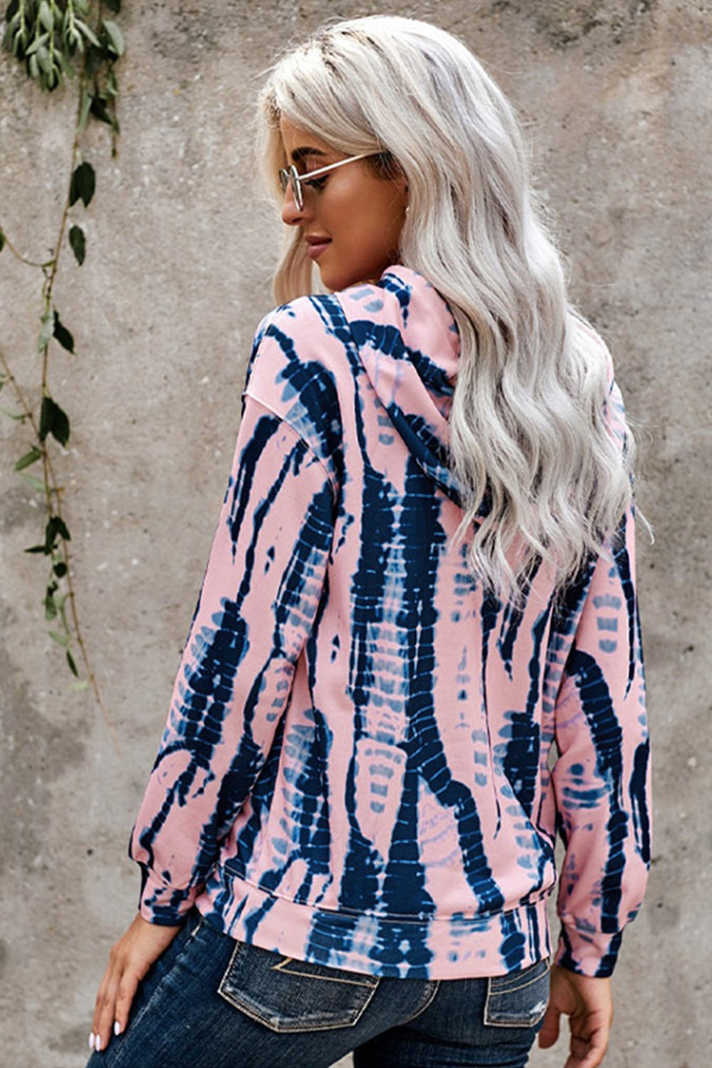 Tie-dyed Hooded Pocket Sweater