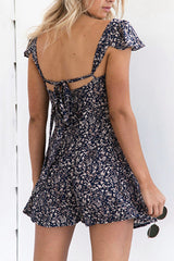 Chic Back Hollow Out Floral Dress