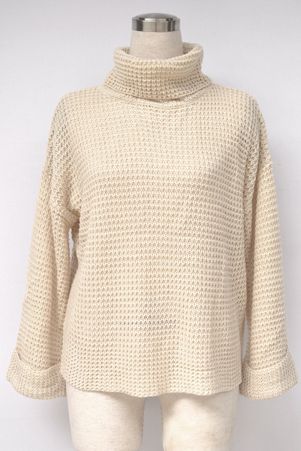 Loose Pure Color High Neck Sweater