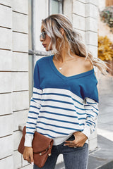 V-neck Striped Pullover