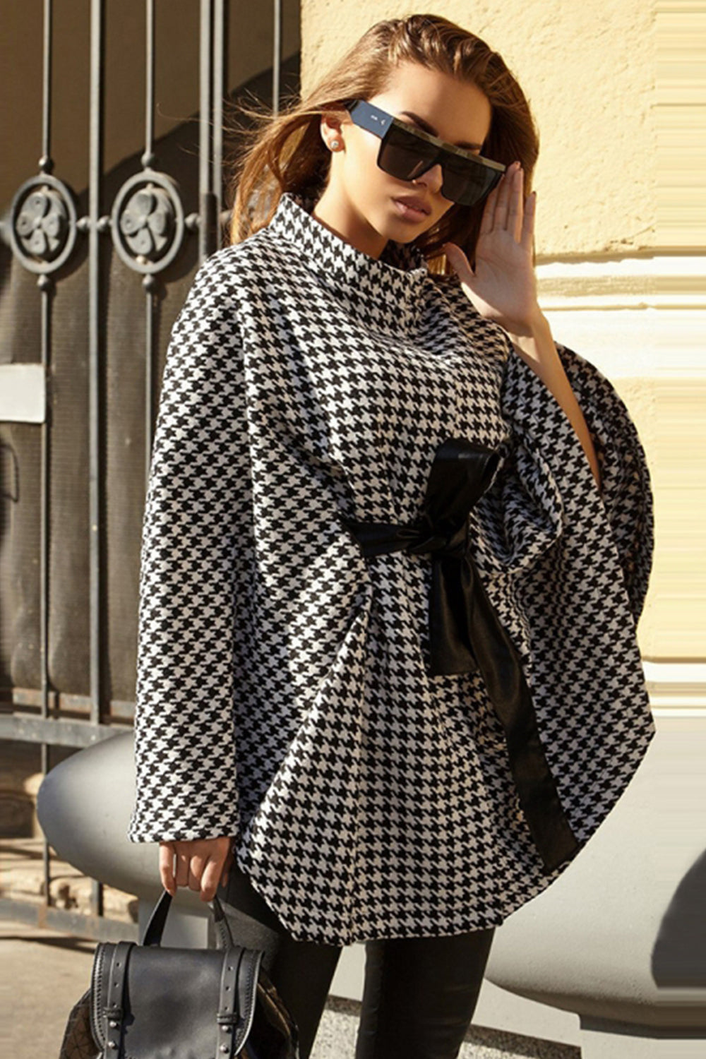 Chiffon Loose Lace Up Cape Top