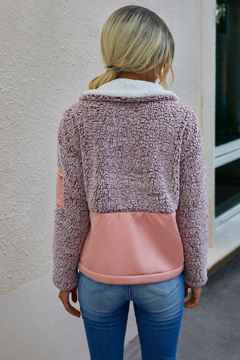 Patchwork Zip Pocket Pullover