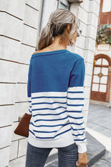 V-neck Striped Pullover