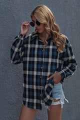 Long Sleeve Plaid Cardigan Shirt