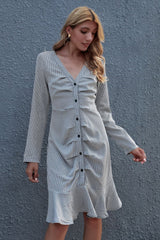 Check High Waist Cardigan Dress