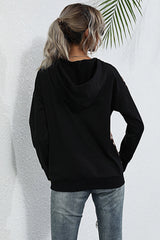 Leopard Print Contrast Stitching Long-sleeved Top