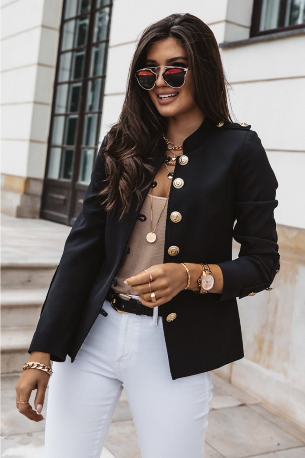 Long Sleeve Slim Breasted Suit Jacket