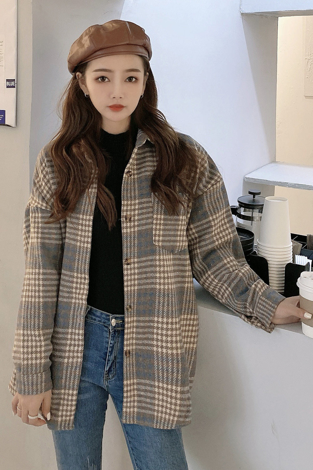 Plaid Frayed Flannel Shirt