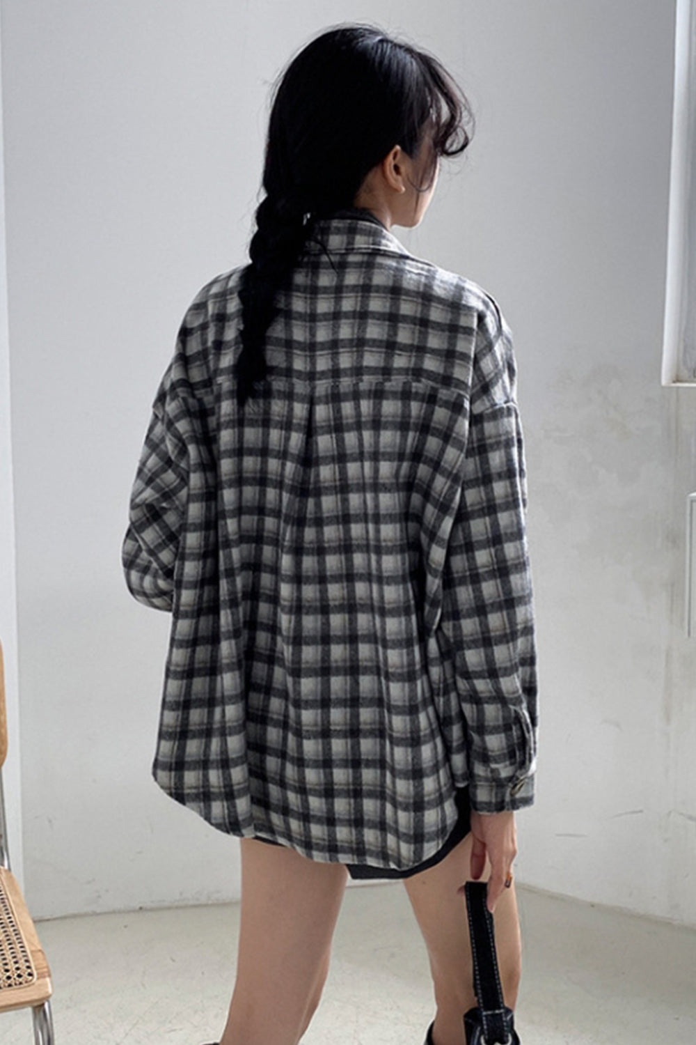 Vintage Flannel Plaid Thickened Shirt