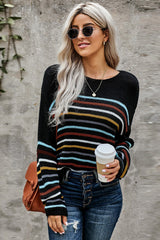 Long Sleeve Striped Loose Sweater