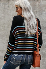Long Sleeve Striped Loose Sweater