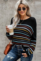 Long Sleeve Striped Loose Sweater