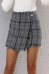 Plaid Patchwork Irregular Skirt