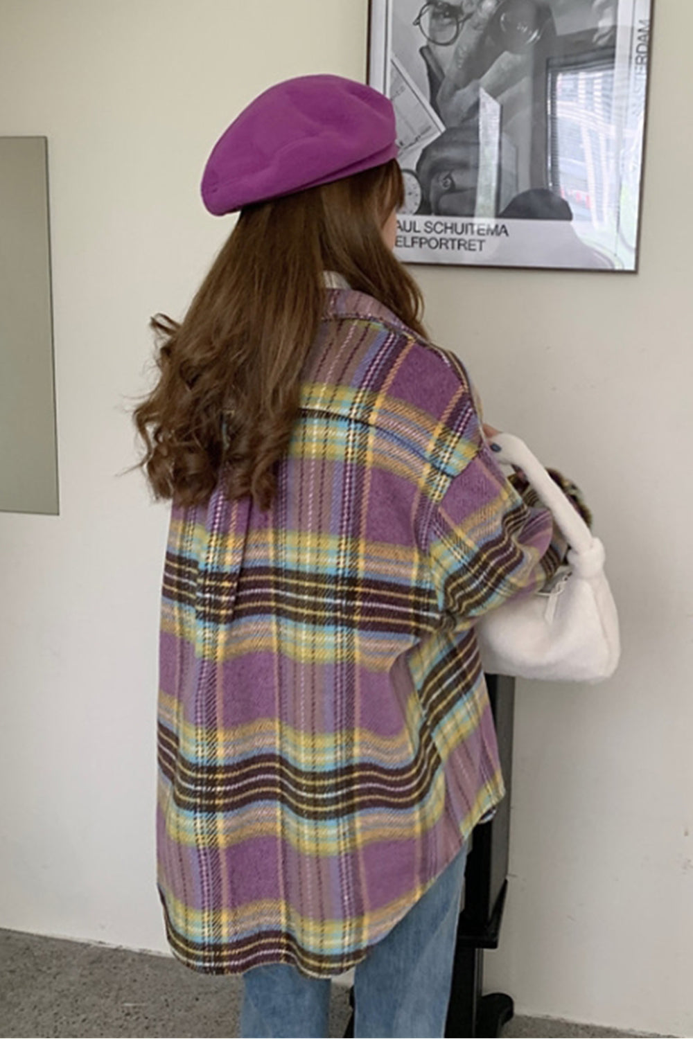 Flannel Vintage Plaid Tweed Coat