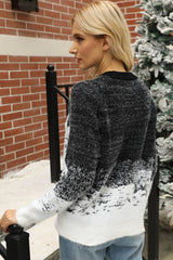 Christmas Snowflake Contrast Knitted Sweater
