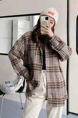 Plaid Frayed Flannel Shirt