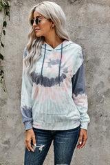 Tie-dyed Hooded Pocket Sweater