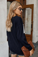 Off Shoulder Patchwork Crew Neck T-shirt