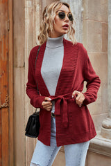 V-neck Loose Lace Knitted Sweater Coat