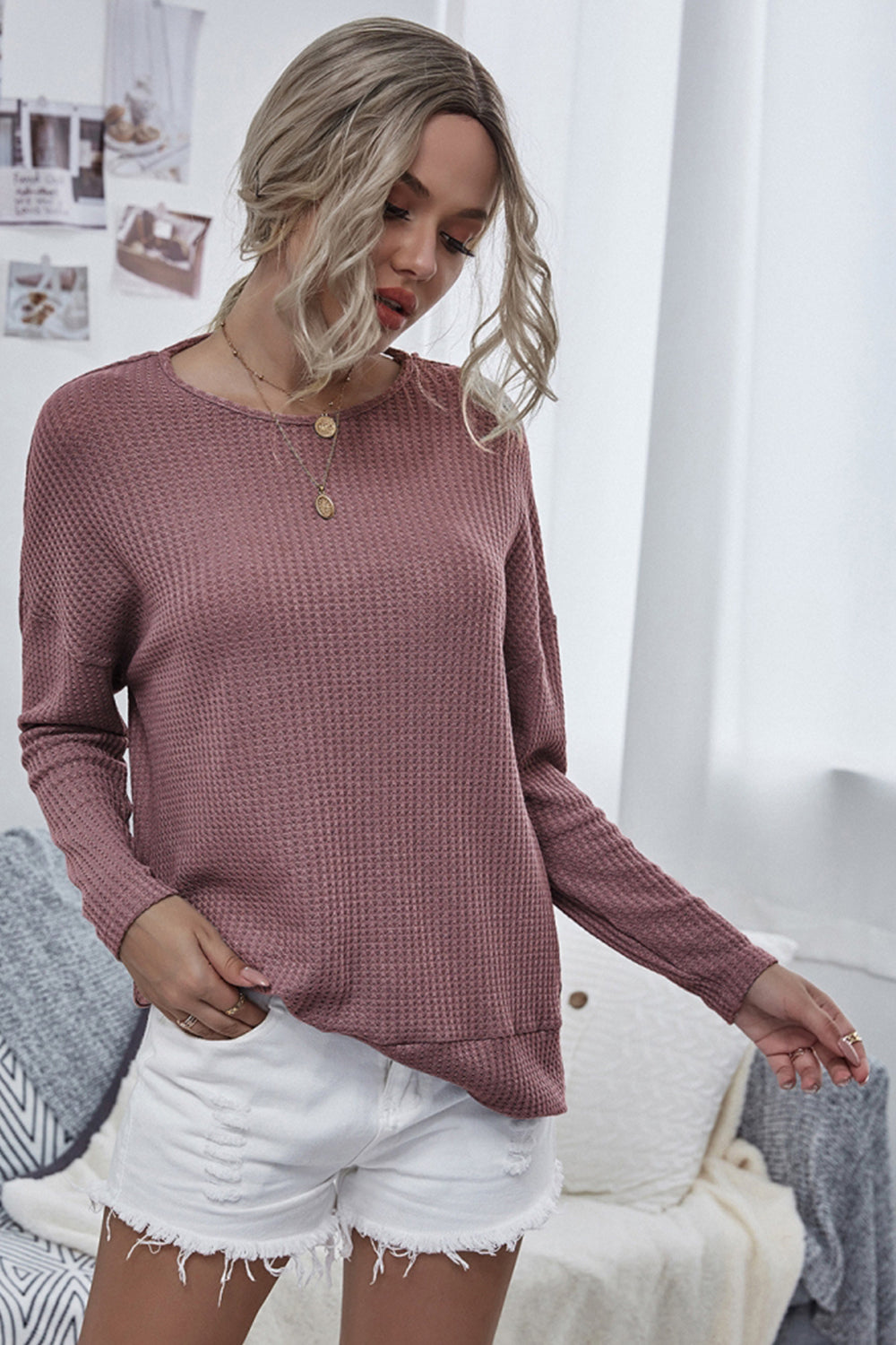 Round Neck Open Back Sweater