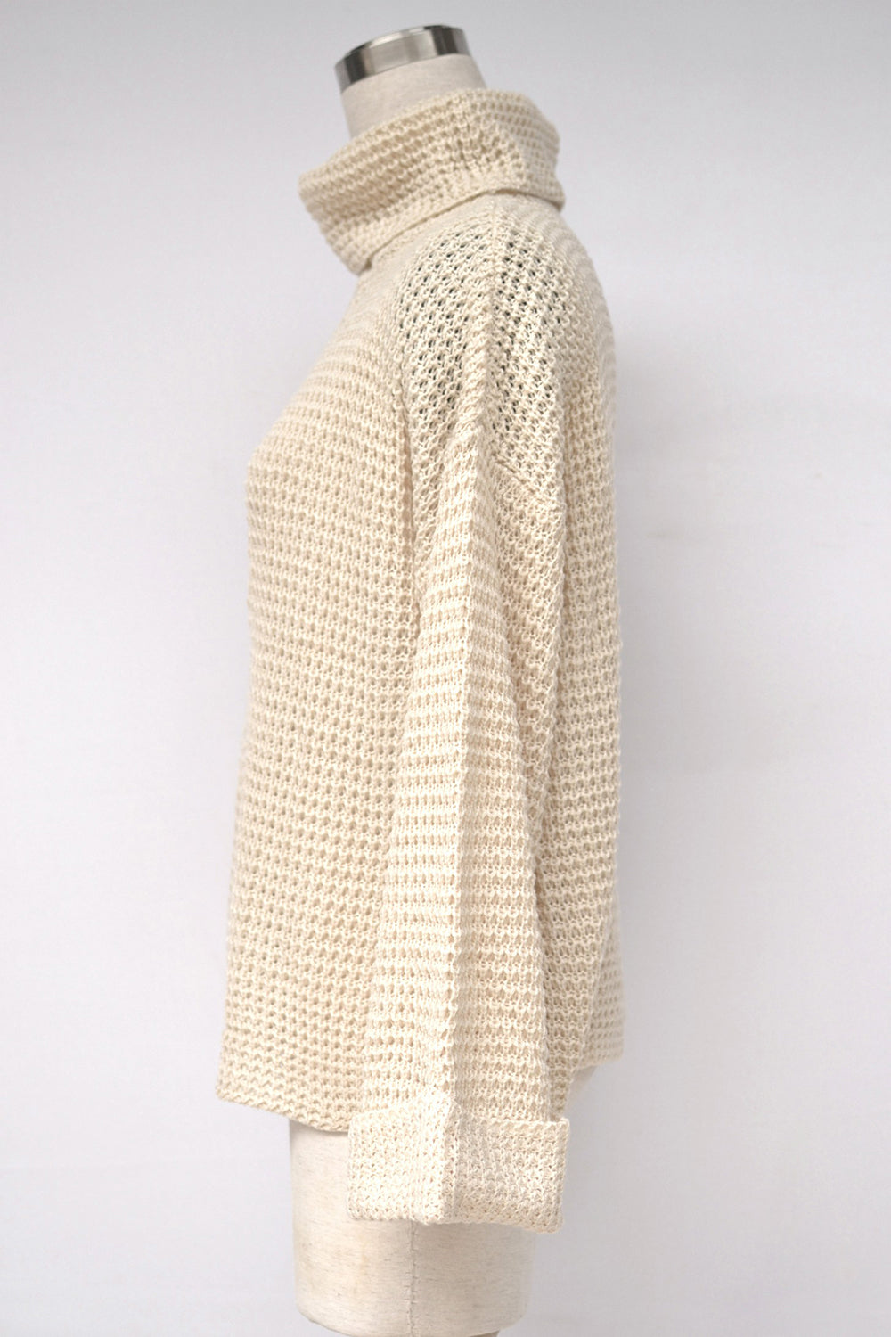 Loose Pure Color High Neck Sweater