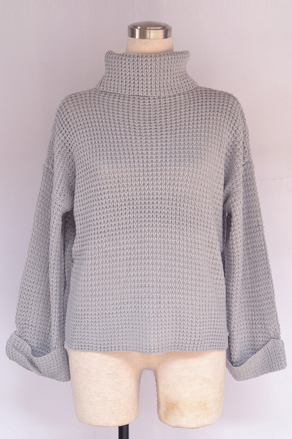 Loose Pure Color High Neck Sweater
