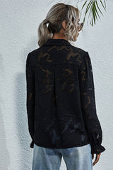 Perspective Lace Embroidery Flower Shirt