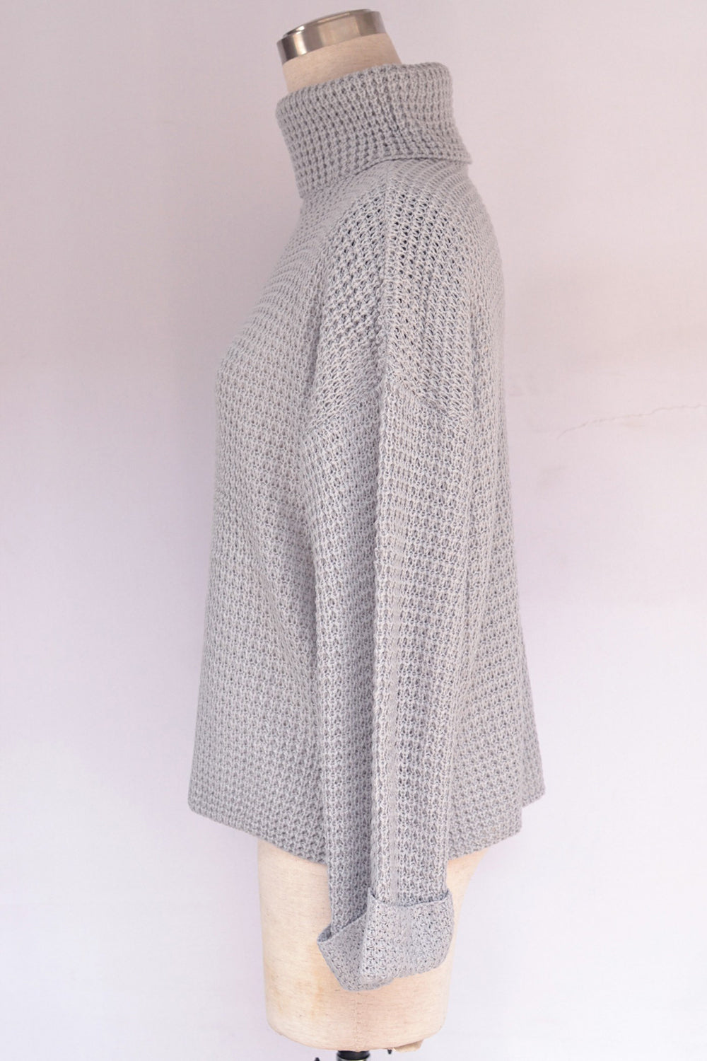 Loose Pure Color High Neck Sweater