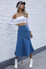 Hip Denim Skirt