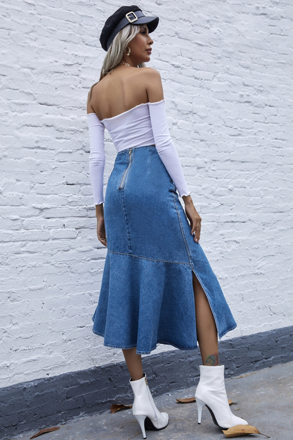 Hip Denim Skirt