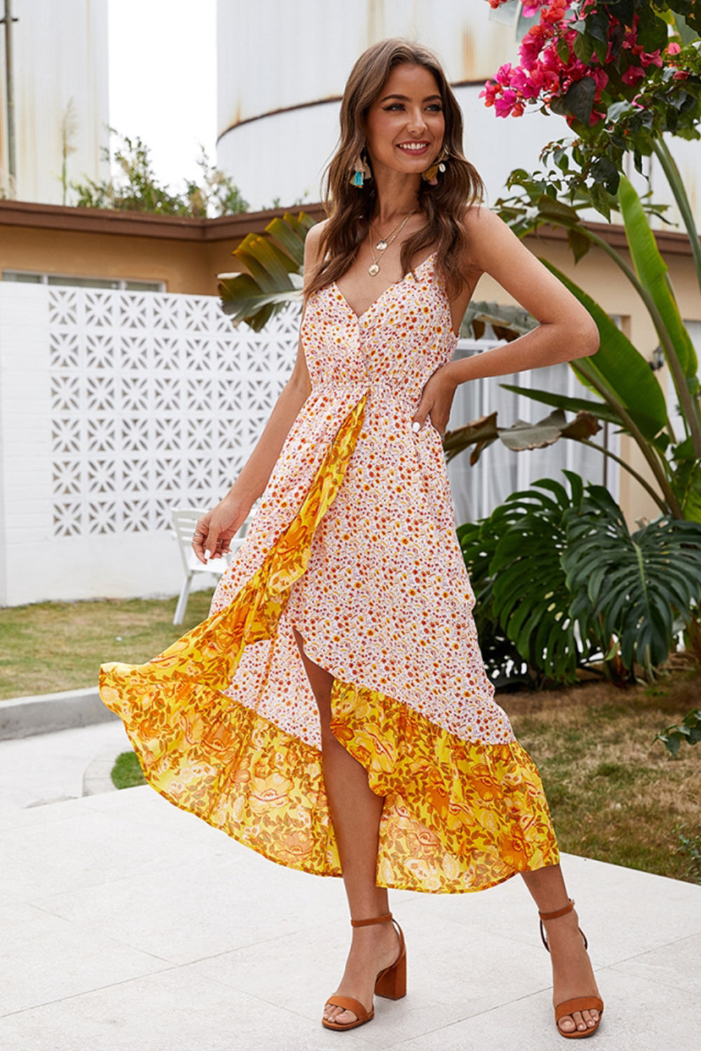 Sling Irregular Split Dress