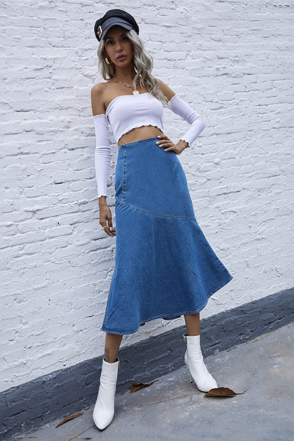 Hip Denim Skirt