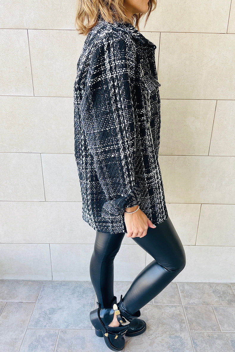 Come Around Plaid Heavy Knit Shacket