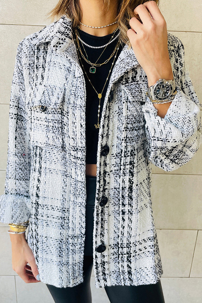 Come Around Plaid Heavy Knit Shacket