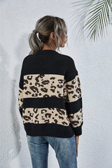 Crew Neck Leopard Print Sweater