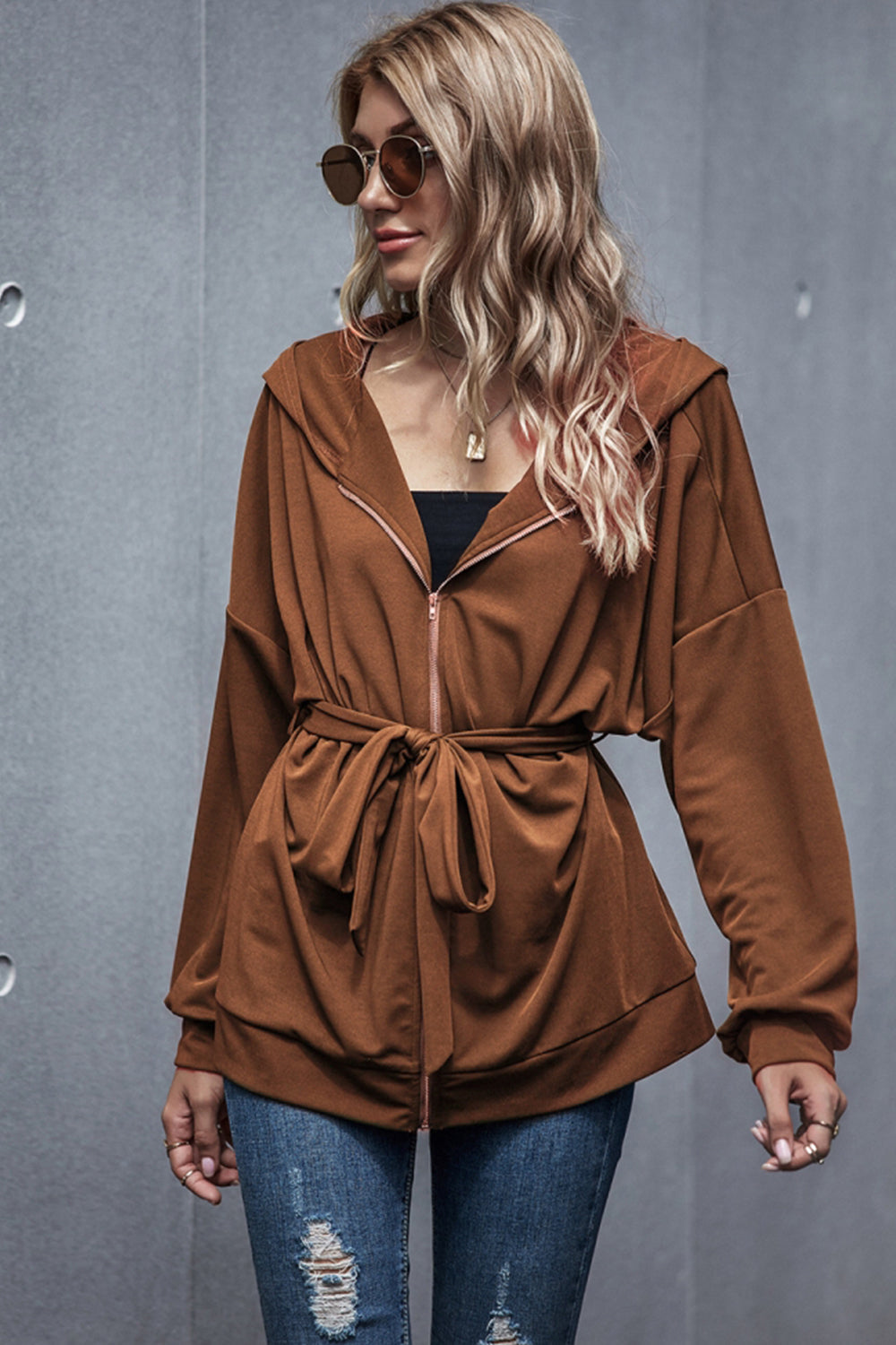 Loose High Waist Hooded Jacket