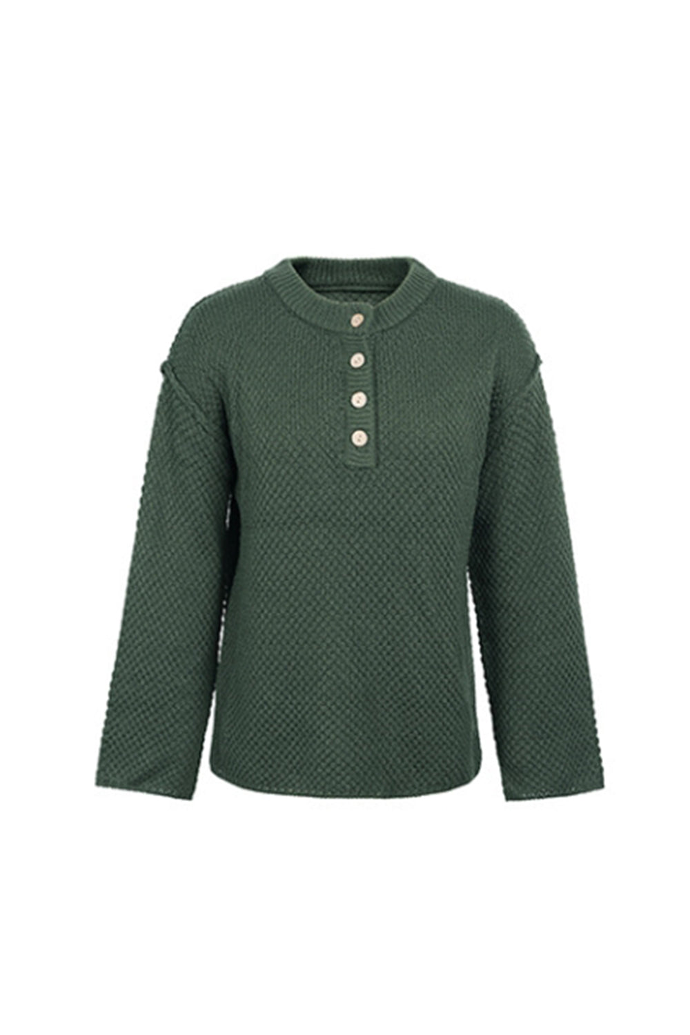 Round Neck Slit Pullover