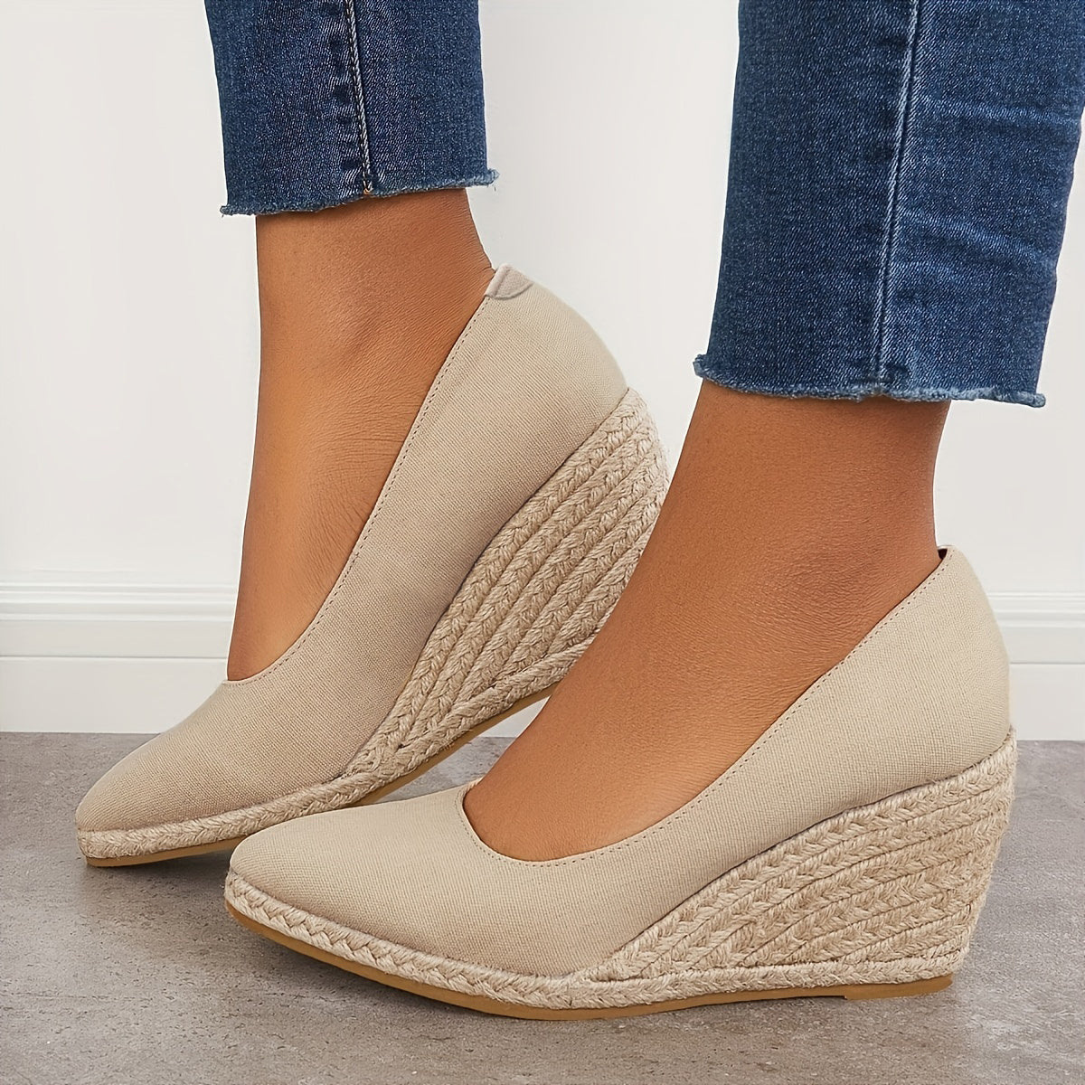 Slip On Platform Espadrilles Wedge Heels Sandals