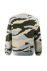 Round Neck Camouflage Leopard Sweater