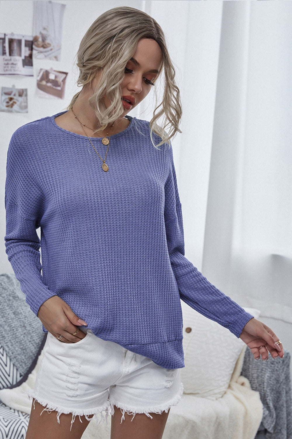 Round Neck Open Back Sweater