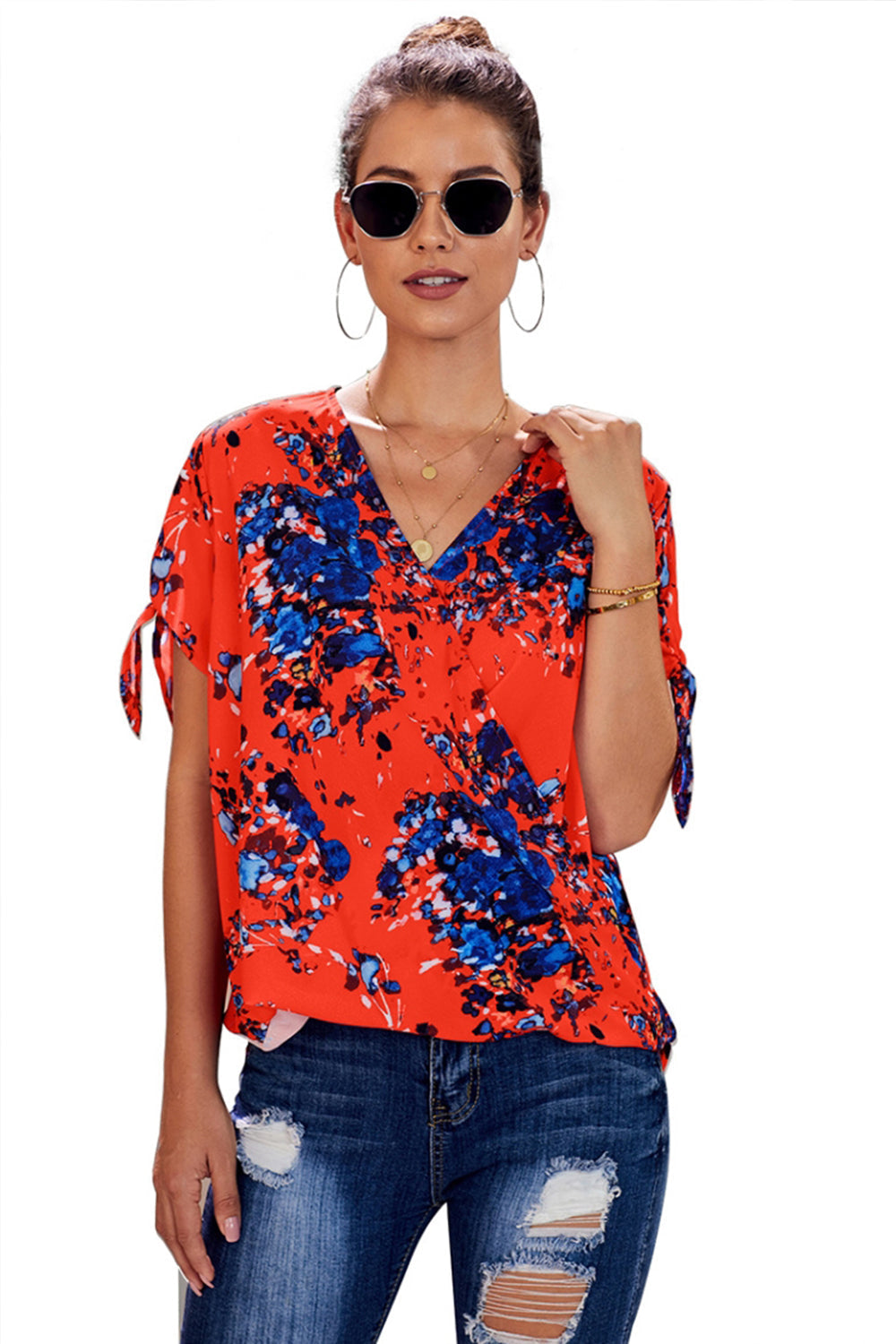 Loose Cross Printed Shirt