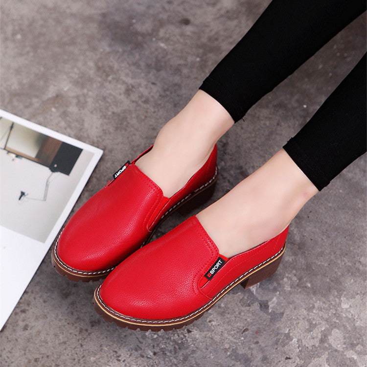 Round Toe Lace-Up Oxford Flats