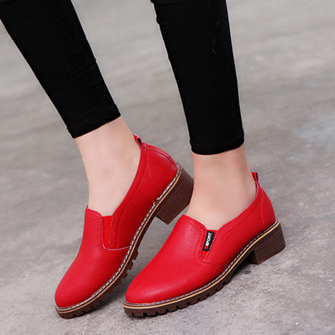 Round Toe Lace-Up Oxford Flats