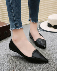 Plain Flat Point Toe Date Comfort Flats