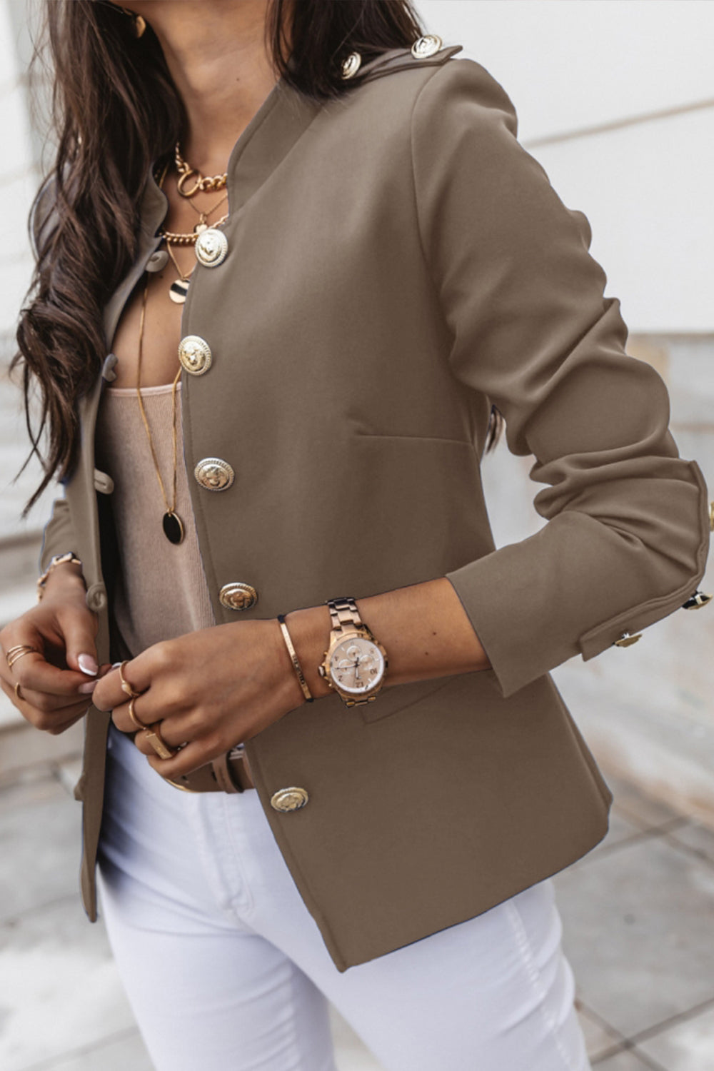 Long Sleeve Slim Breasted Suit Jacket