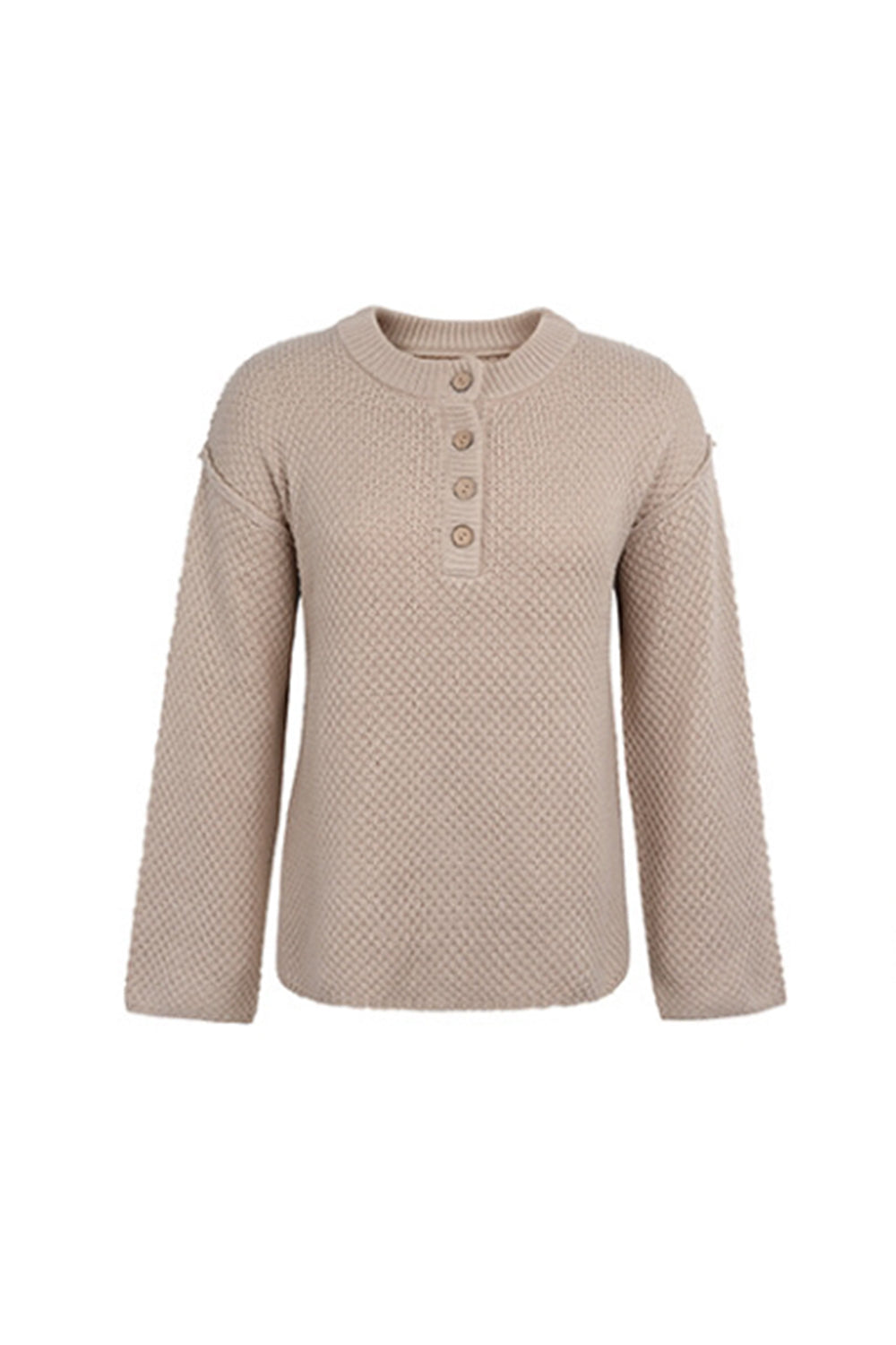 Round Neck Slit Pullover