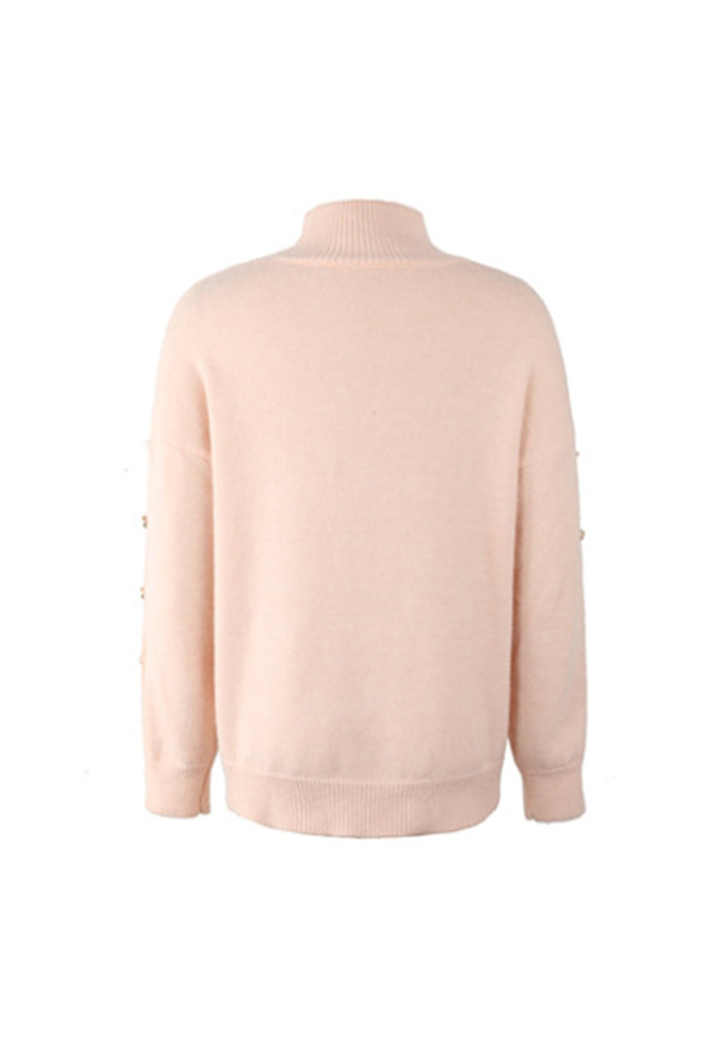 High Neck Button Knit Sweater