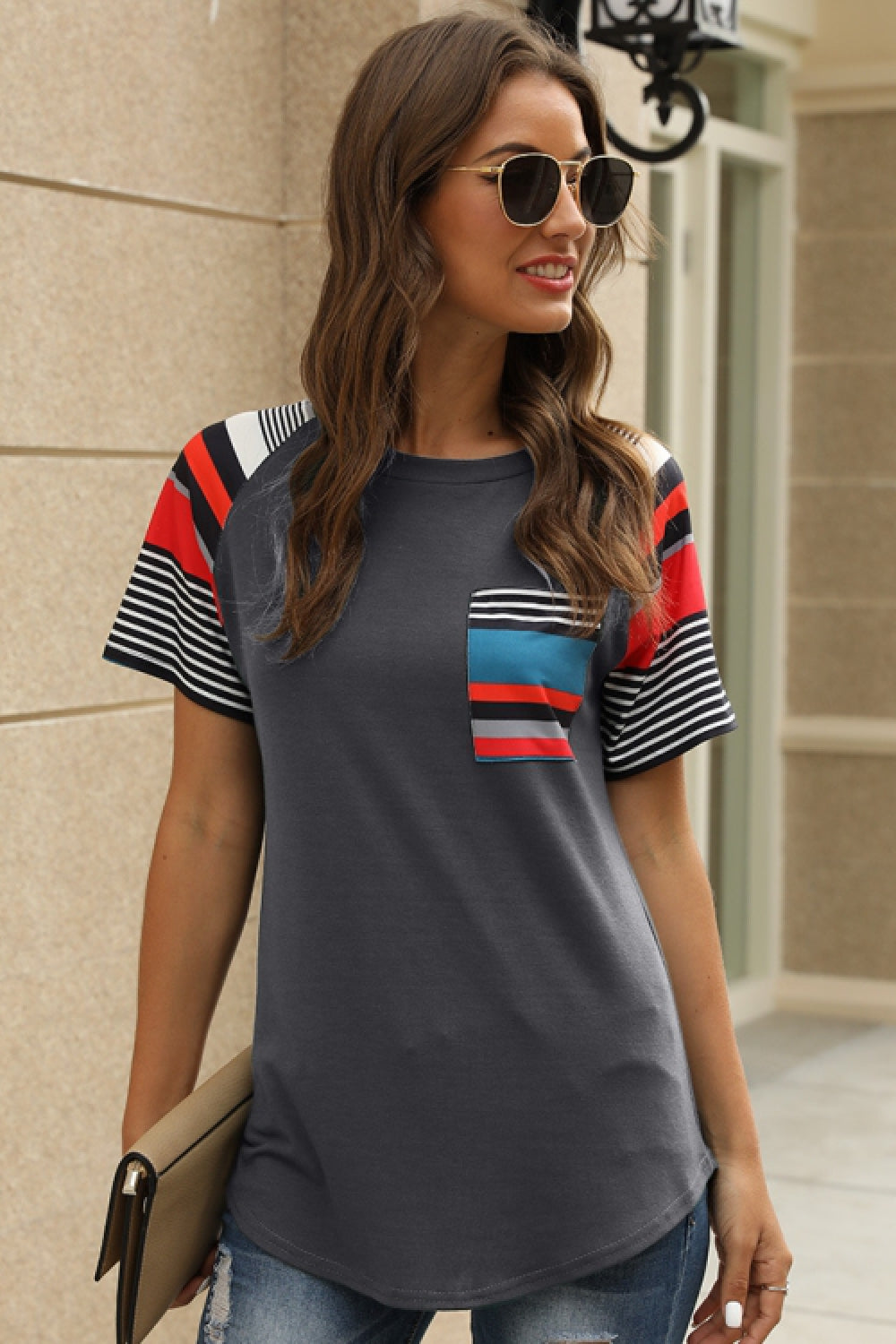 See You Again Striped  T-Shirt