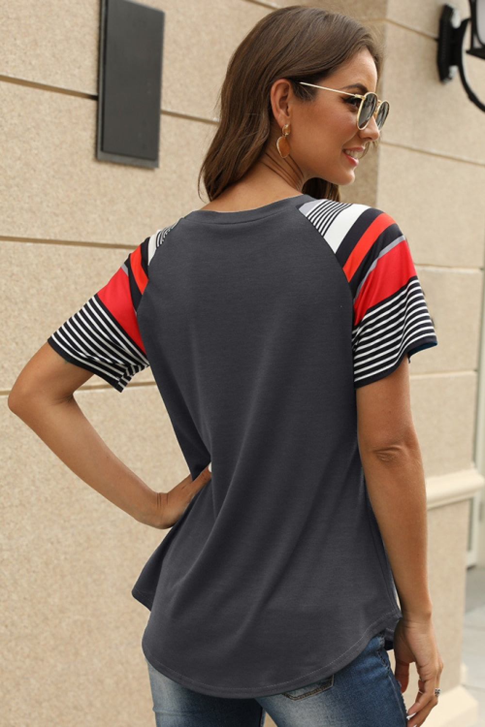 See You Again Striped  T-Shirt